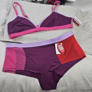 Parade 2PC Bralette and Boy Shorts Set Elegant Wear Resort Wear career